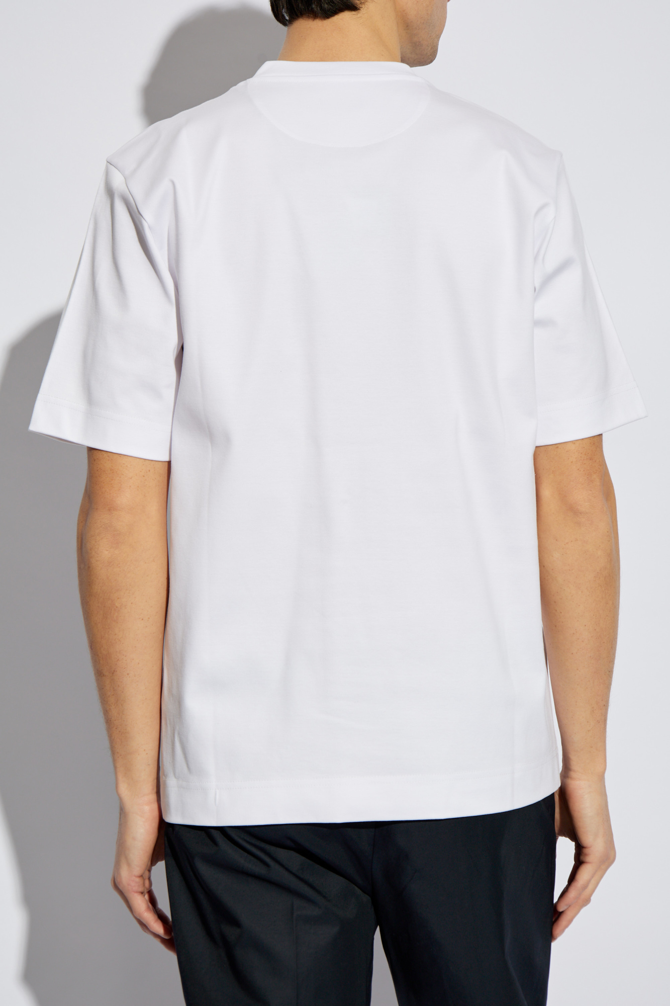 White T-shirt with logo-shaped appliqué Fendi - Vitkac France